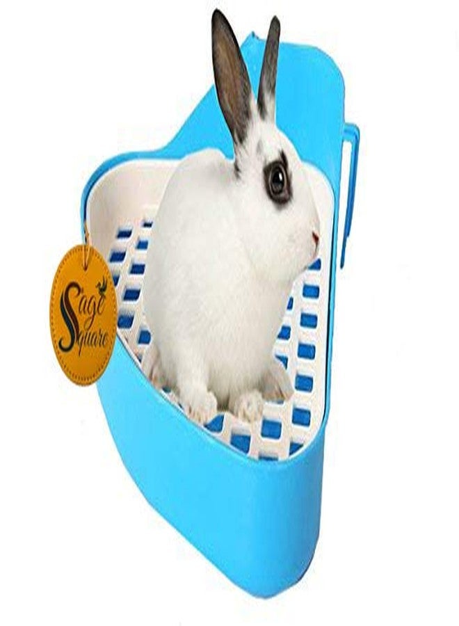 Sage Square Jumbo Size Litter Tray Cum Potty Training with Scoop for Rabbit/Guinea Pig/Ferret (Blue) - Image 1